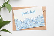 Hand drawn clouds background, a Decorative Illustration by Good Studio (Thumbnail 3 of 3)