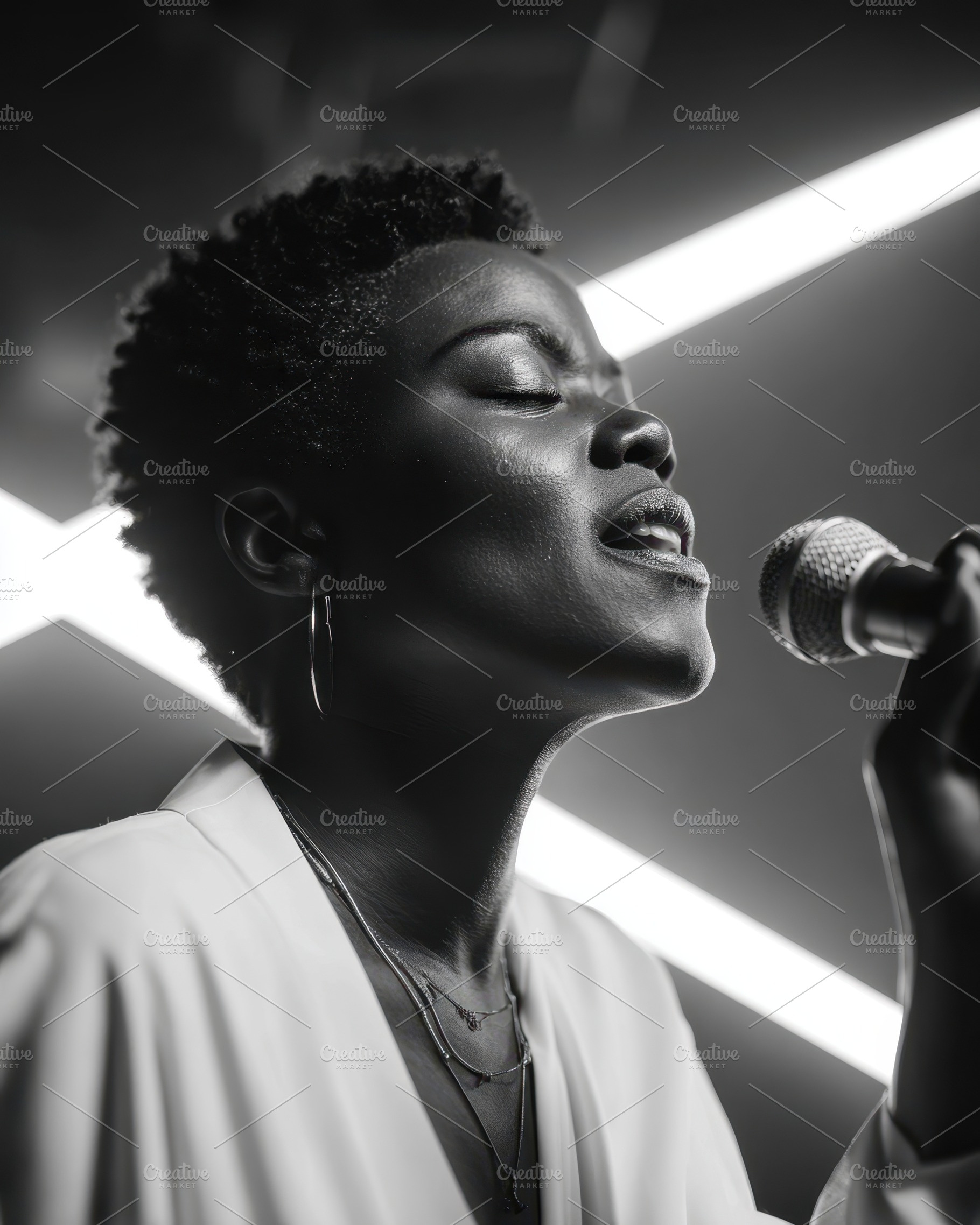 Passionate singer with sound waves, a Person Photo by AlyaAnd