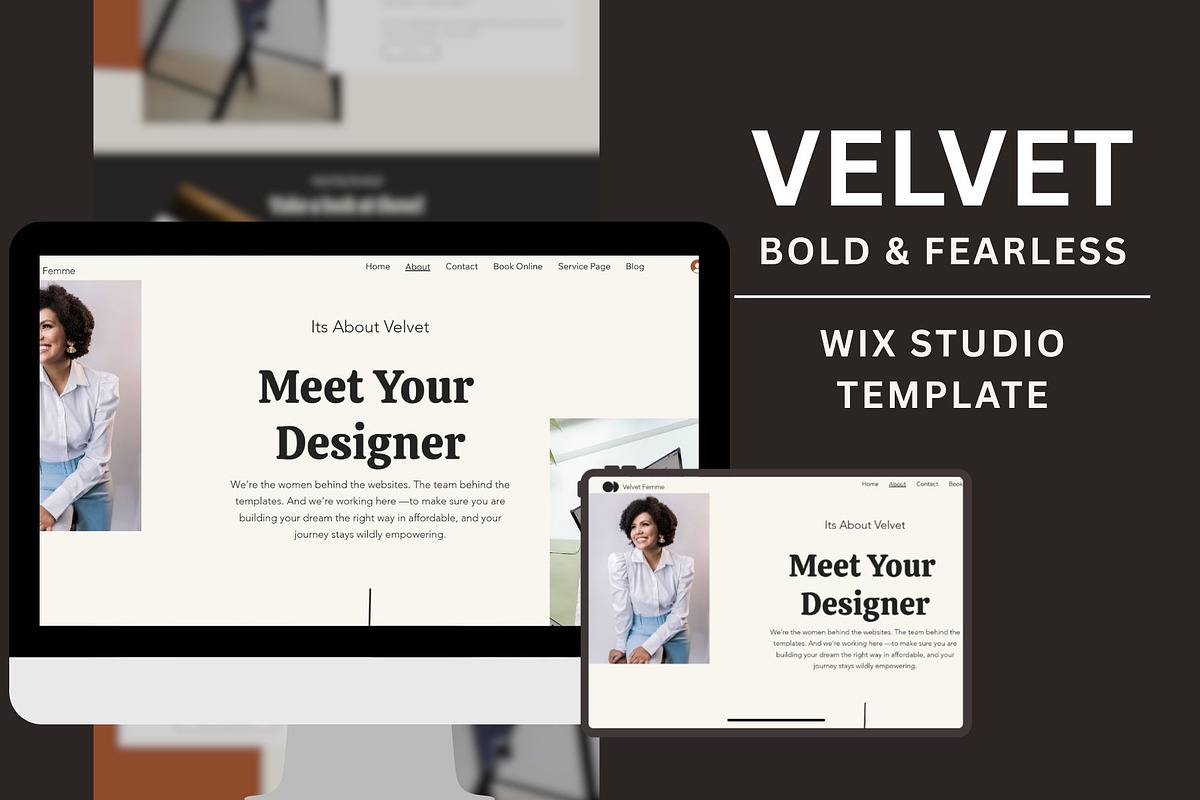 Velvet - Bold Feminine Wix Website, a Wix Template by Design Unique (Photo 5 of 7)