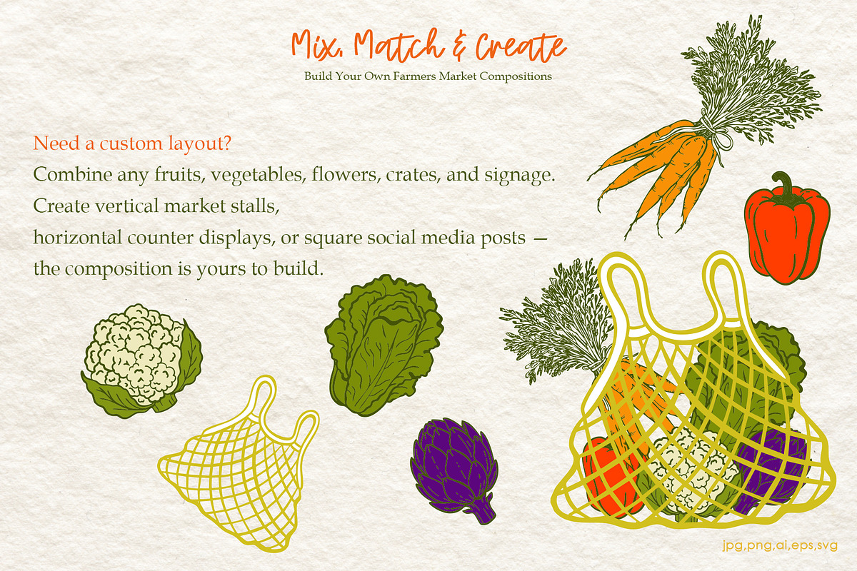 Farmers Market Clipart Naive Vector, a Food Illustration by SunnJaneArt (Photo 11 of 18)