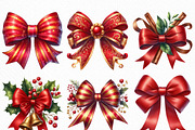 Red Christmas Bow Clipart, an Illustration by Craft Nest (Thumbnail 2 of 6)