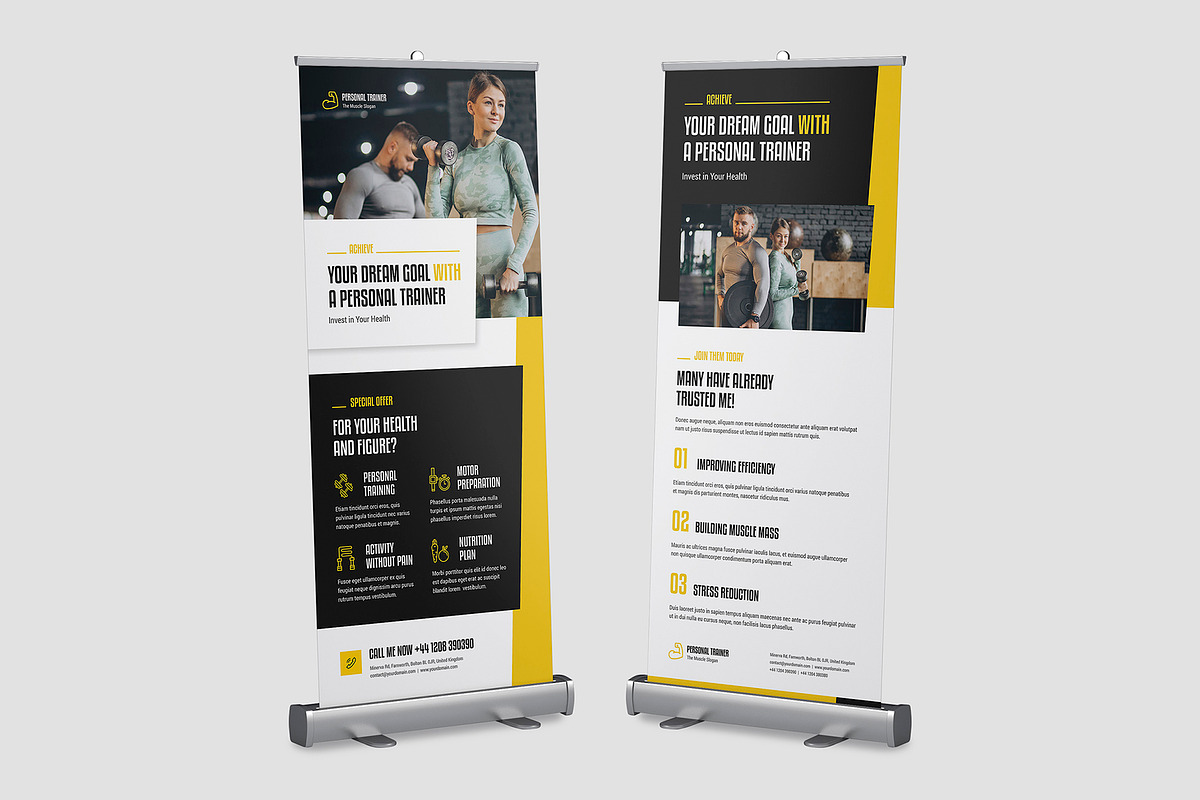 Personal Trainer Roll Up Banner, a Templates & Theme by artbart (Photo 4 of 6)
