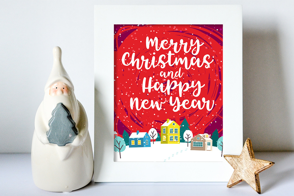 Greeting Christmas cards and pattern, a Decorative Illustration by Primula`s shop (Photo 2 of 13)