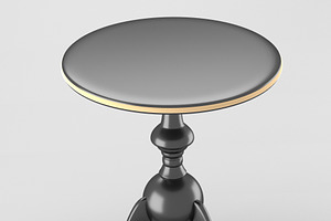 Decorative Table In Chrome And Gold