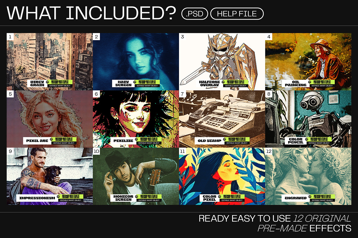 12 Photo Effect Templates, a Layer Style Add-On by iDoodle Studio (Photo 2 of 6)