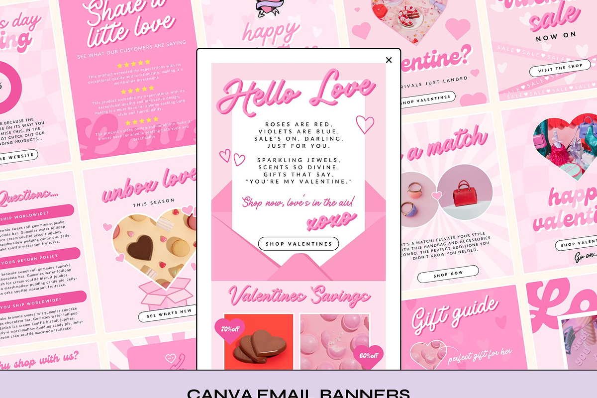 Valentines Email Templates Canva, an Email Template by The Pixel Palace (Photo 2 of 9)