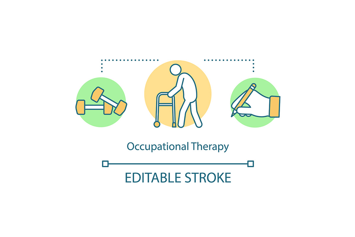Occupational therapy concept icon, an Outline Icon by IMG Visuals