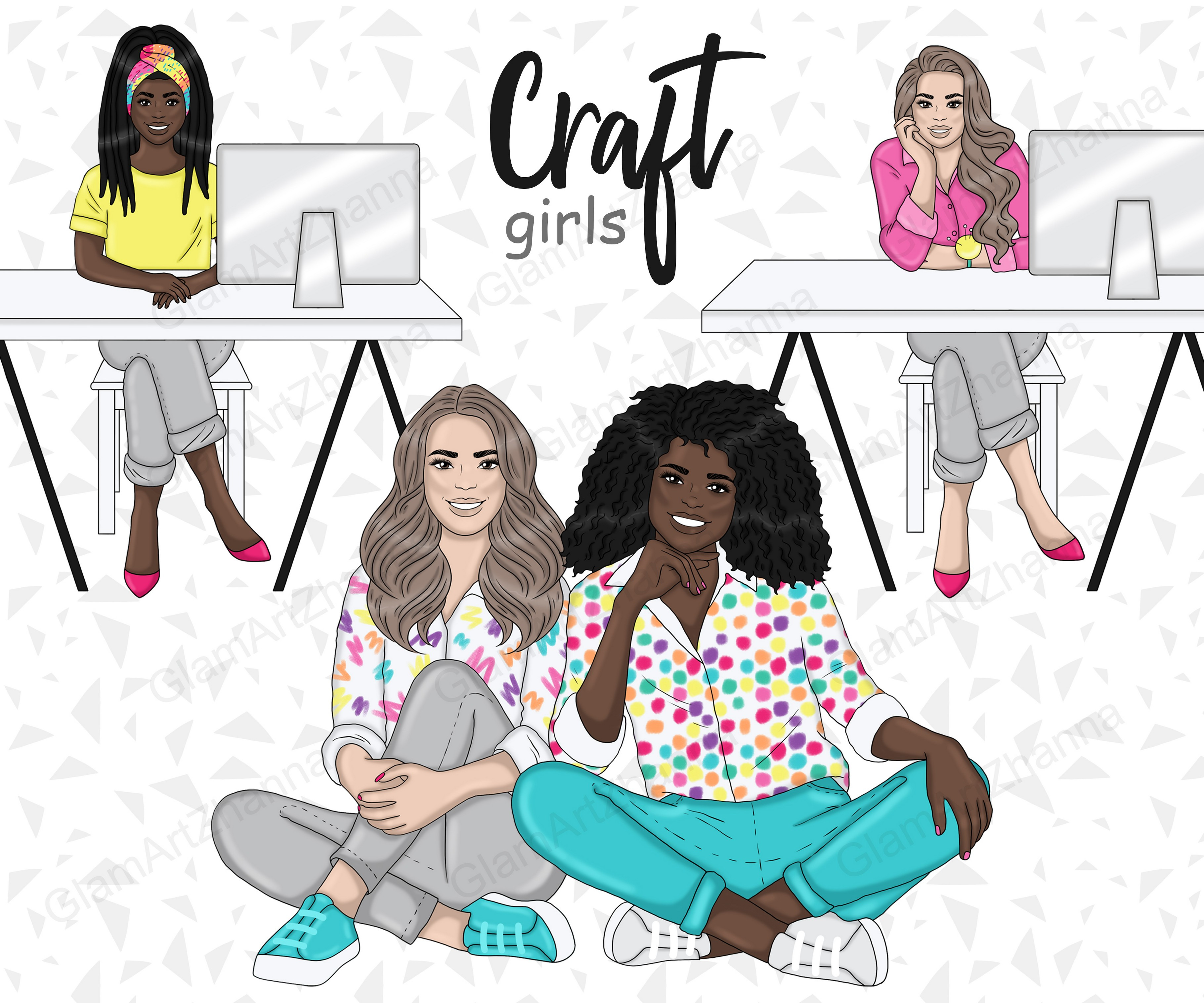 Crafter Girl Clipart Bundle
