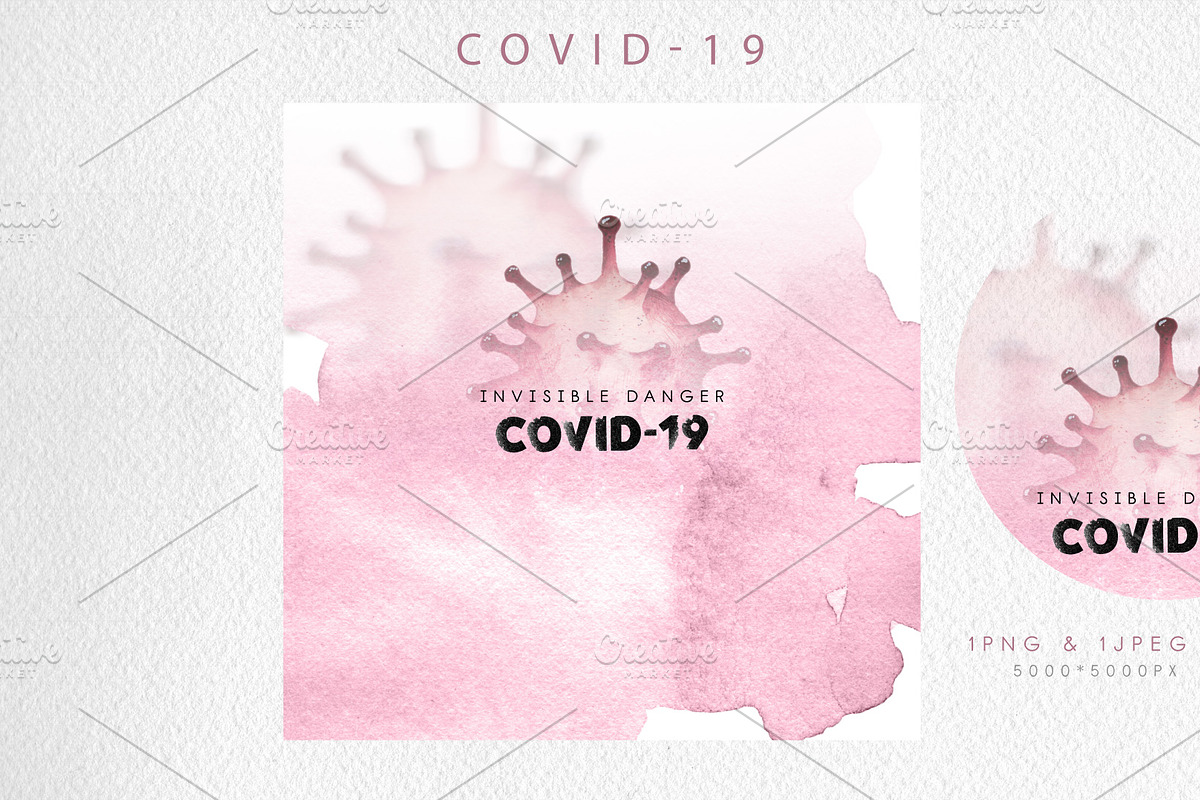 COVID-19 (Watercolor), a Healthcare Illustration by ollalya (Photo 2 of 2)