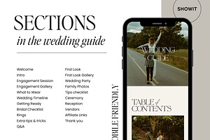 Showit Wedding Guide Template Luna