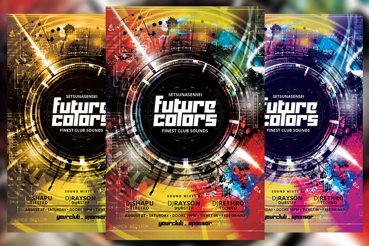 Future Colors Flyer, a Flyer Template by KiraYamato Design Studio