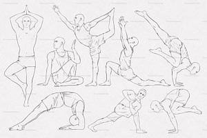 Yoga Poses Procreate Stamps Brushes