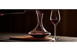 Elegant Red Wine Decanting Into, a Food & Drink Photo by piter.goskov
