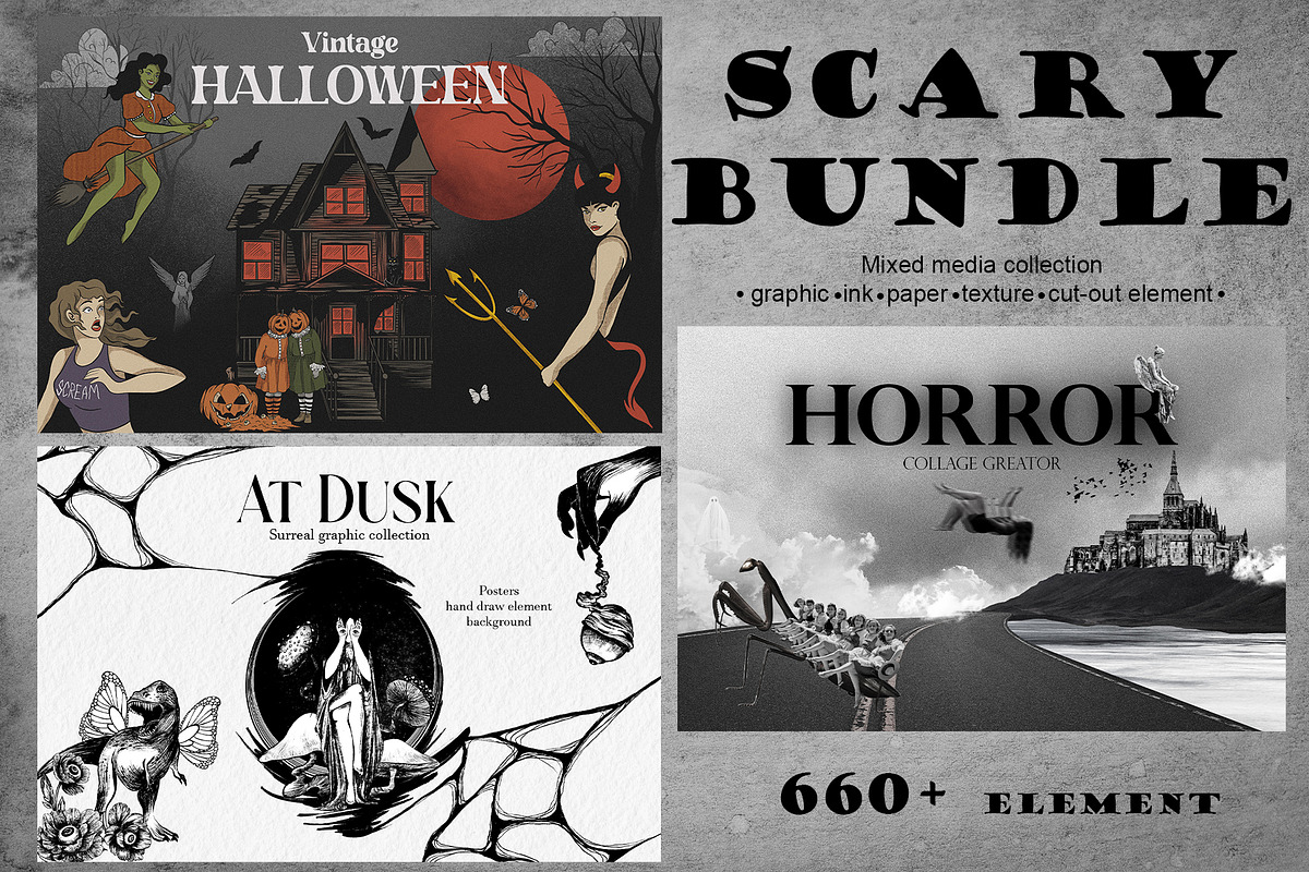 SCARY Bundle. Mixed media., an Object Graphic by ma_i_vi (Photo 1 of 4)