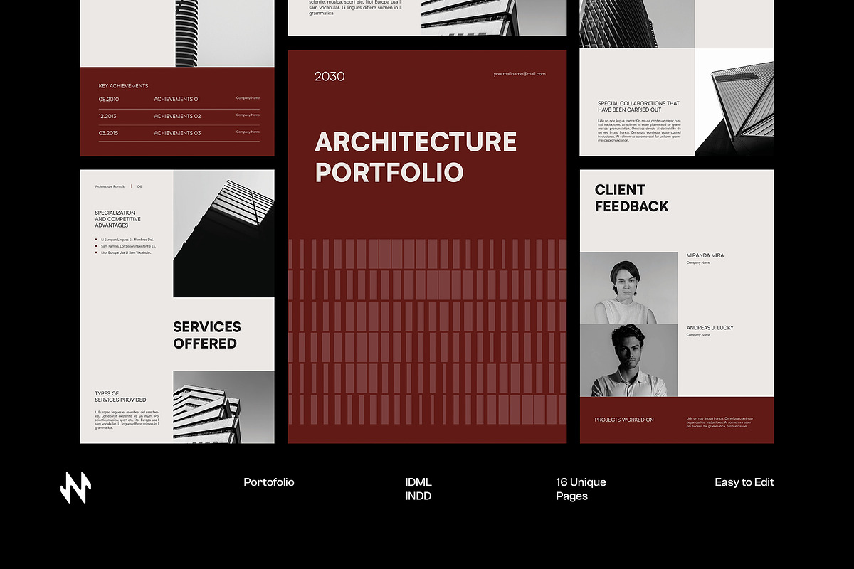 Red Minimal Architect Portfolio