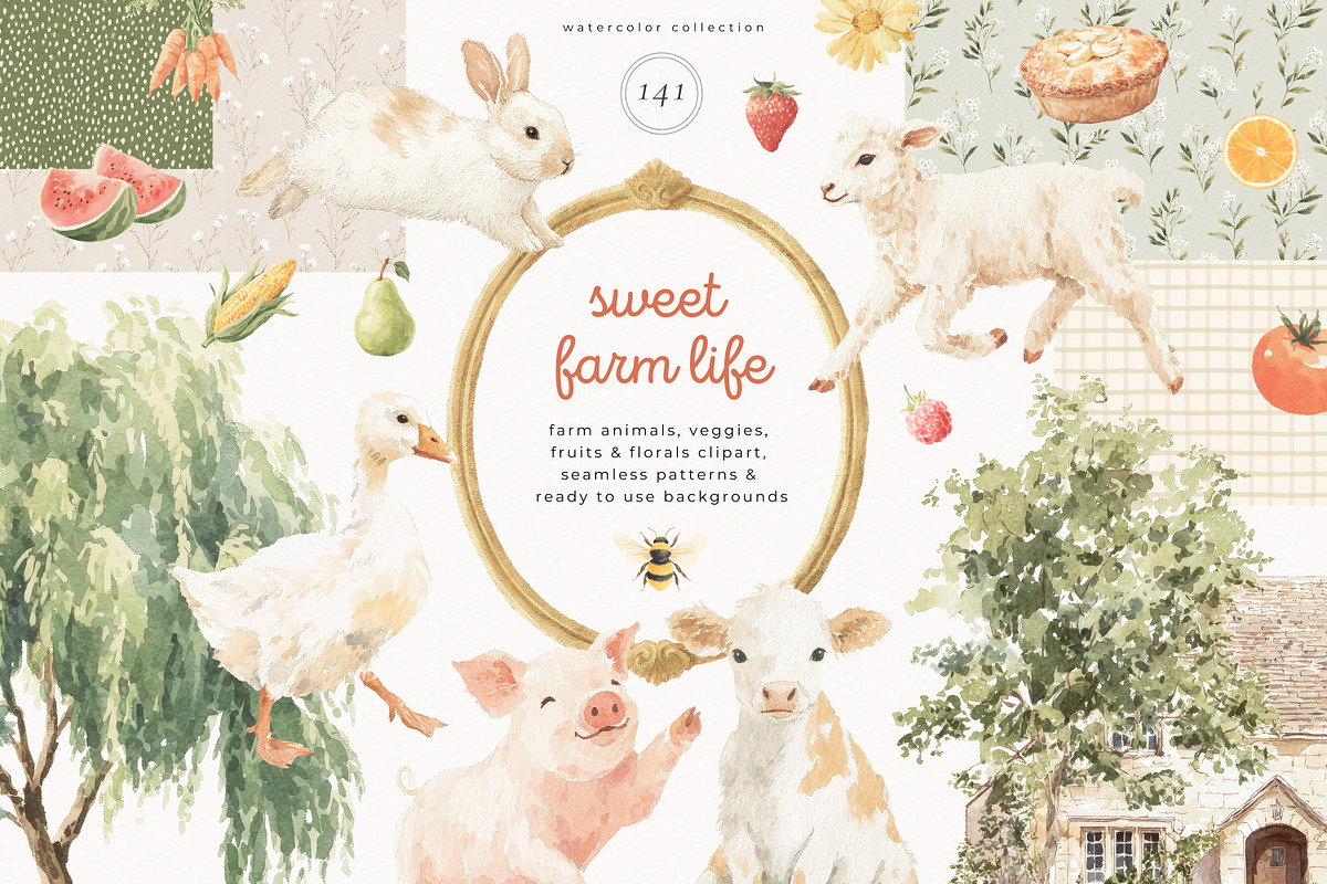 Sweet Farm Life, an Animal Illustration by PeDe Designs (Photo 1 of 11)