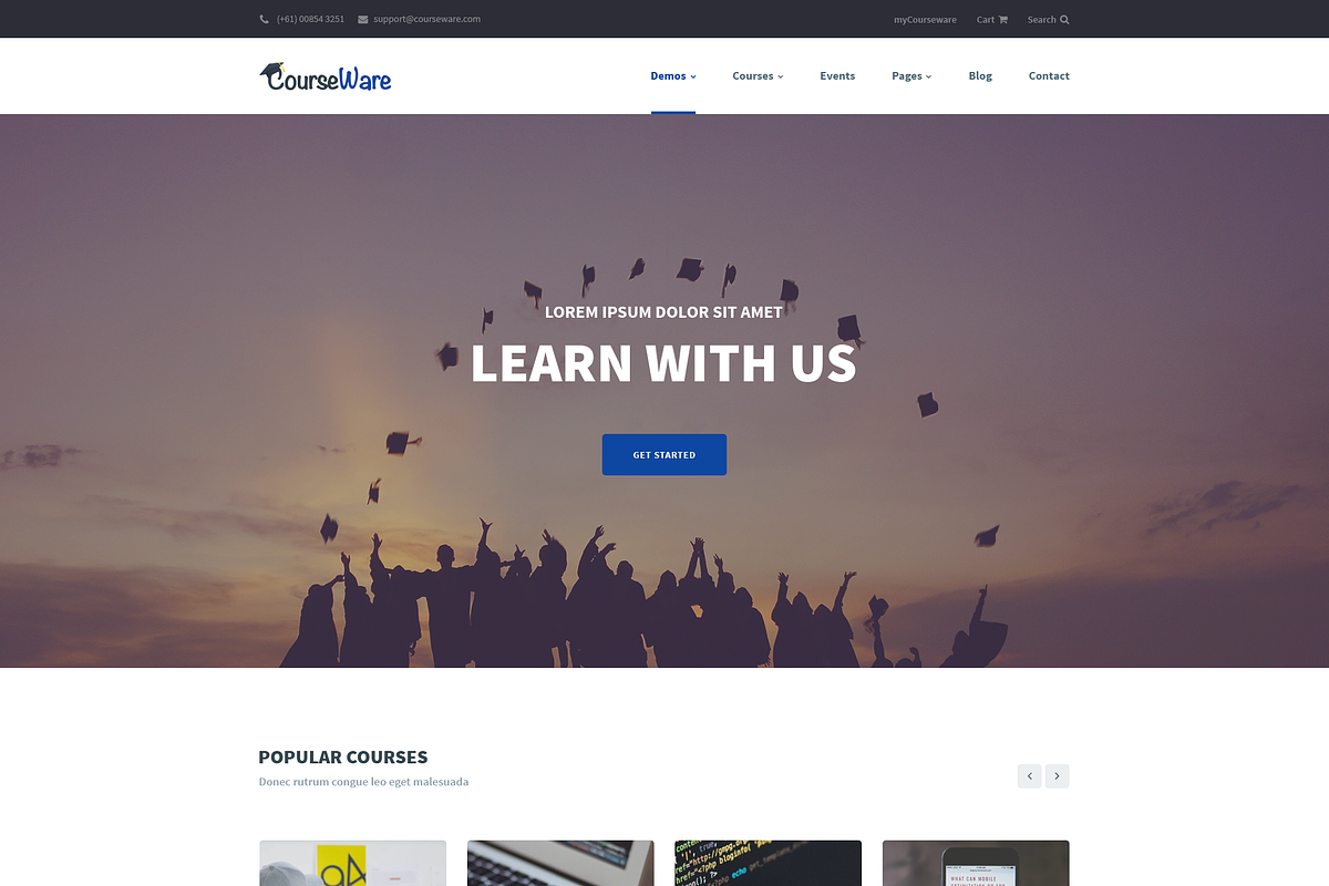 CourseWare - Learning PSD Template, a Landing Page Template by bigpsfan's SHOP (Photo 2 of 25)