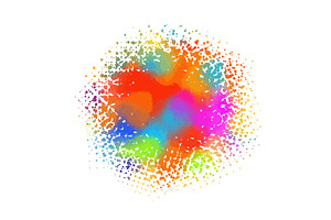 Halftone colored abstract circle, an Illustration by Nenahliadava Design