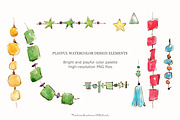 Playful Watercolor Design Elements, an Object Illustration by MariaScaroniAtelier (Thumbnail 3 of 10)