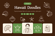 Hawaii Doodle Icon Set, an Outline Icon by Vectors Market (Thumbnail 1 of 8)
