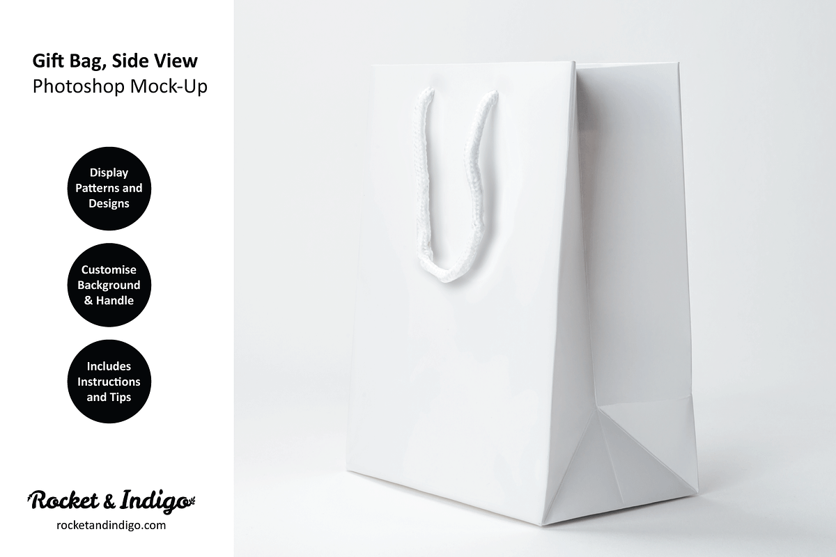 Gift Bag Side Photoshop Mock-Up, a Product Mockup by Rocket & Indigo (Photo 4 of 4)