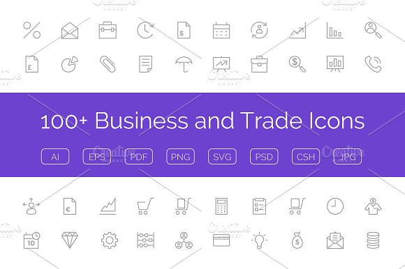 100 Business And Trade Icons