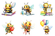 Back to School Bie Clipart, a Seasonal Illustration by Designking (Thumbnail 4 of 5)