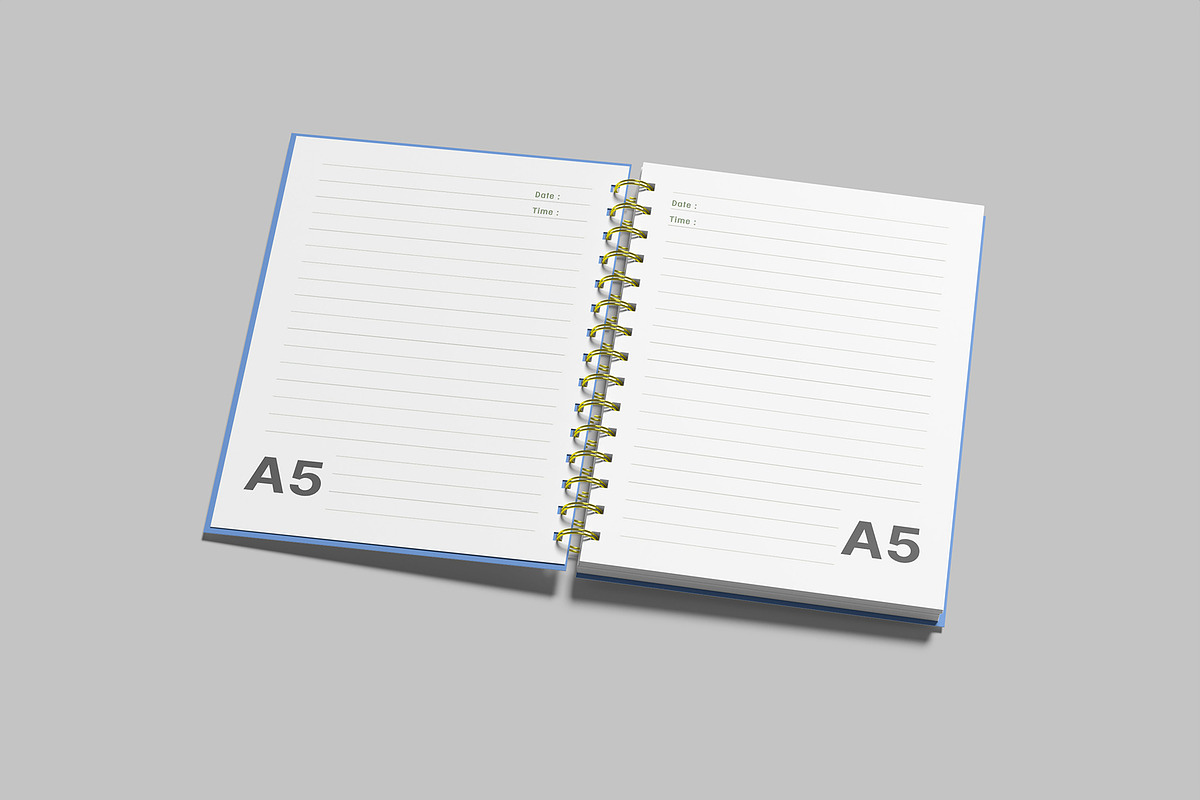 A5 Spiral Notebook Mockup Set preview 8