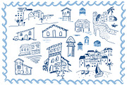 Blue coastal line art, sea clipart, an Object Graphic by Tani Kuzminka (Thumbnail 2 of 13)
