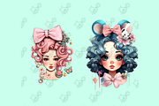 Curly Haired Girls Clip Art PNG set, a Person Illustration by RobinElkthunder (Thumbnail 7 of 7)