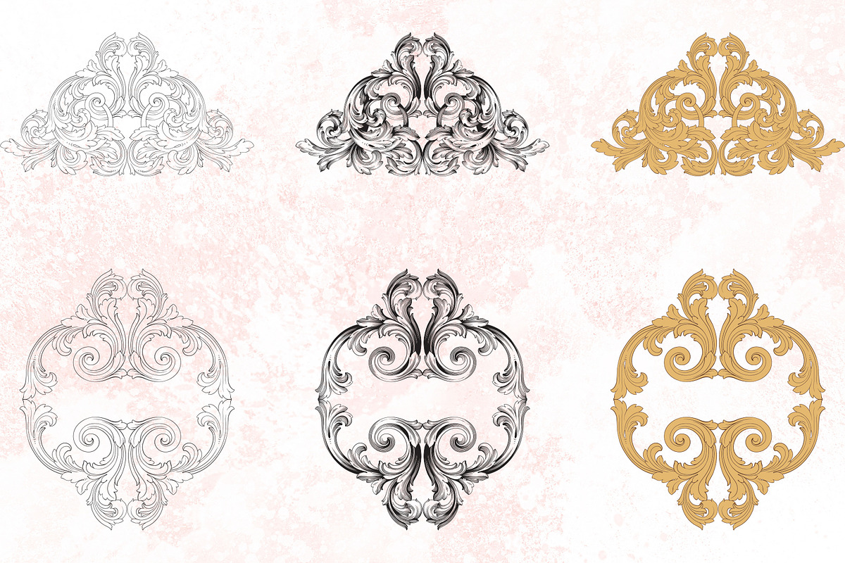 Vector Baroque Ornament elements, a Decorative Illustration by Samira (Photo 8 of 11)