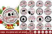 Mega Christmas Round Sign SVG Bundle, an Object Graphic by GraphicPicker (Thumbnail 5 of 6)