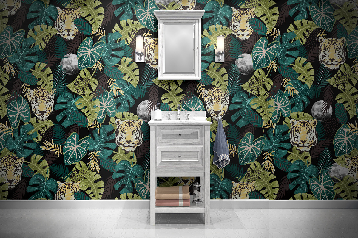 Exotic Tropical Jungle-Tiger Pattern, a Pattern Graphic by StudioGlouna (Photo 2 of 5)