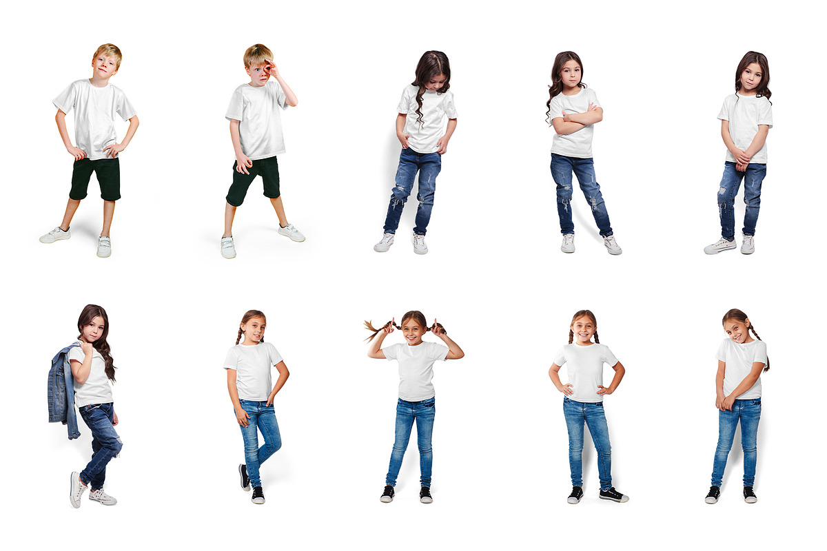 Mixed Kids T-Shirt PSD Mockups Vol5, a Shirt Mockup by Hi, Mock-Up! (Photo 15 of 15)