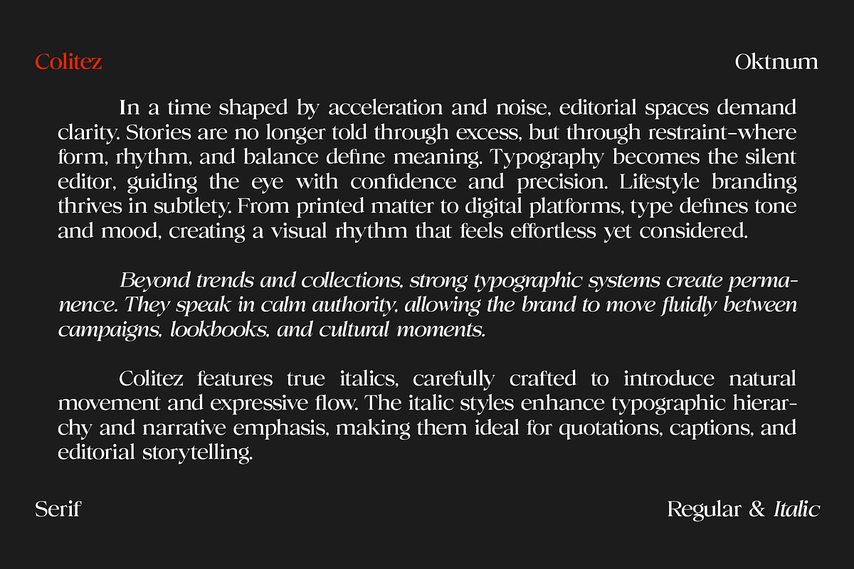 Colitez - Editorial Serif, a Serif Font by Oktnum Type Foundry (Photo 9 of 15)