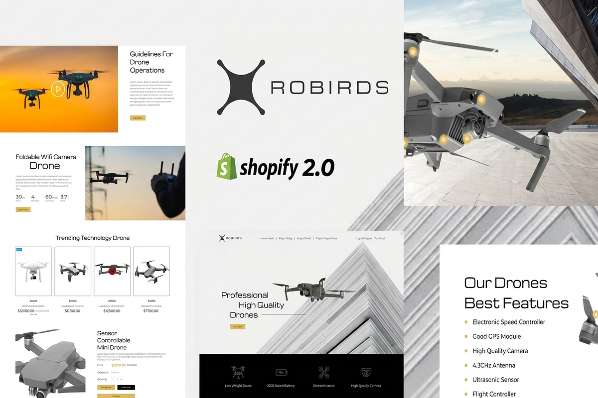 Robirds Drone Product Shopify Theme, a Shopify Template by ThemesRain (Photo 3 of 3)