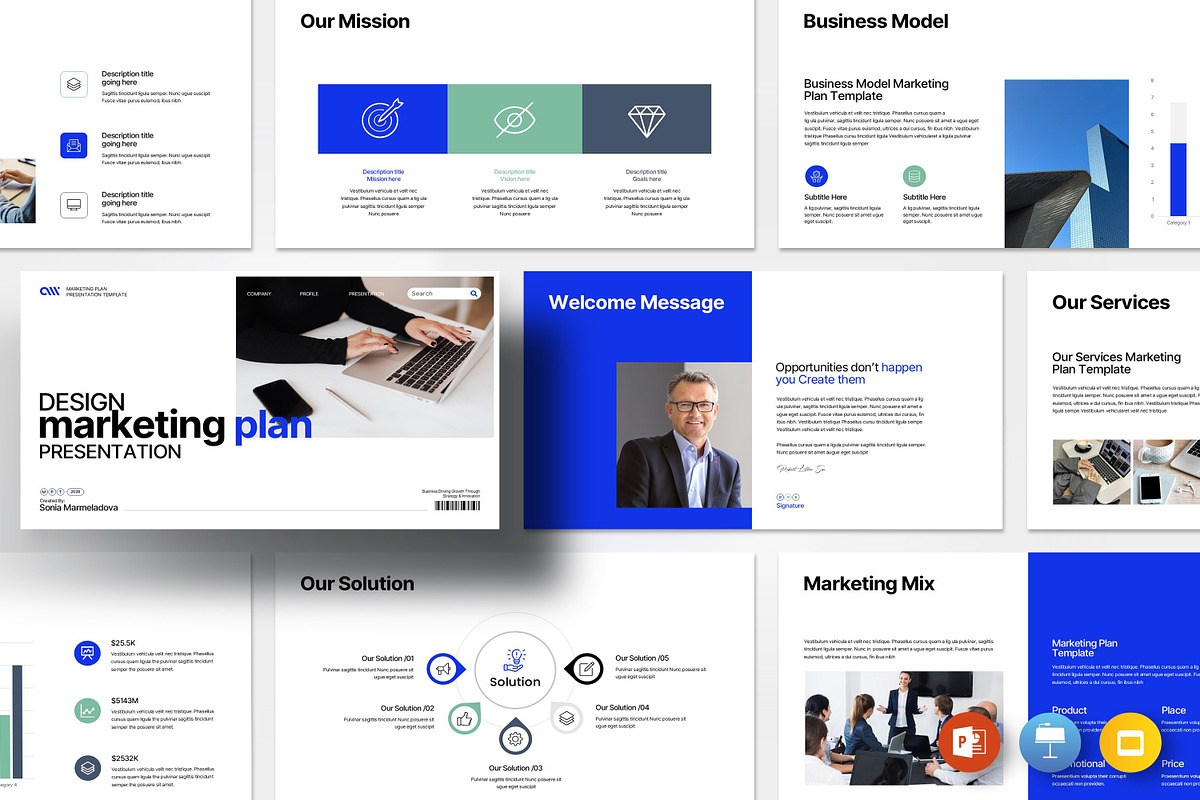 Marketing Plan PowerPoint Template, a Presentation Template by evgenystudio