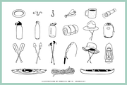 Hand Drawn Camping Illustrations, a Texture Illustration by rabeccky (Thumbnail 4 of 7)