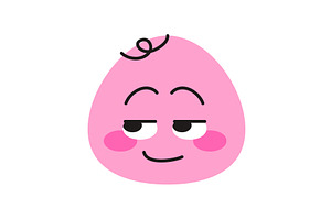 Pink Round Smiley Character Color