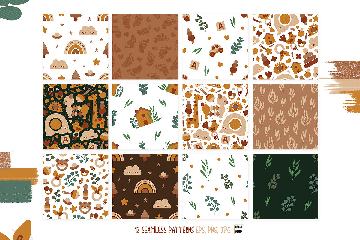 Eco Kids Toys patterns pack, a Pattern Graphic by Brandianna (Photo 3 of 5)