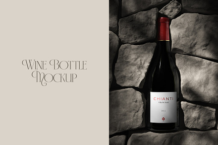 Burgundy Wine Bottle Mockup Vol. 03, a Packaging Mockup by AY Mock-Ups