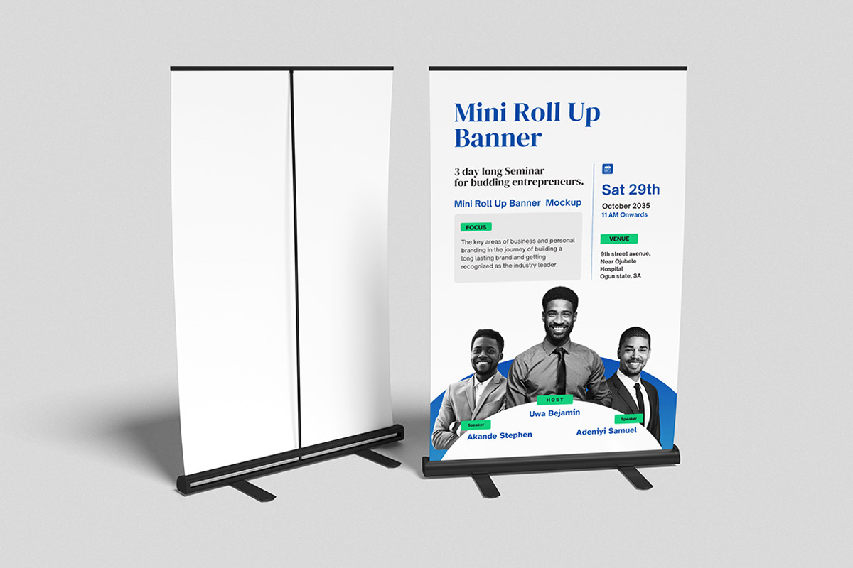 Mini Roll Up Banner Mockup, an Advertising Mockup by swsi-studio (Photo 4 of 5)