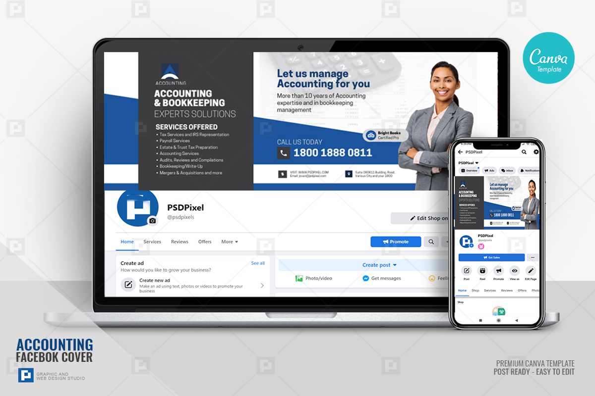 Accounting Company Services FB Cover, a Social Media Template by PSDPixel (Photo 1 of 4)