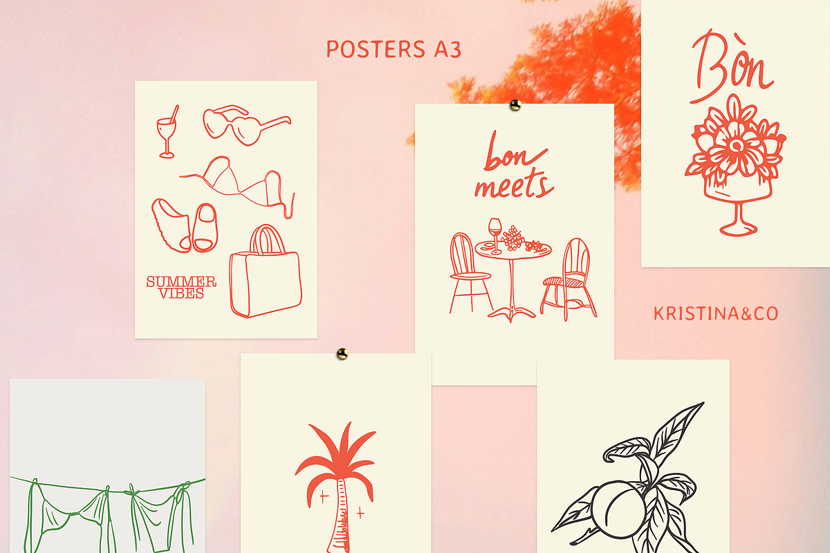 Bonjour, Madame! – Doodles & Posters, an Object Graphic by Kristina&Co (Photo 5 of 13)