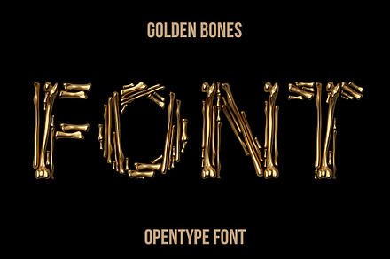 Golden Bones Font, a Font by Handmadefont