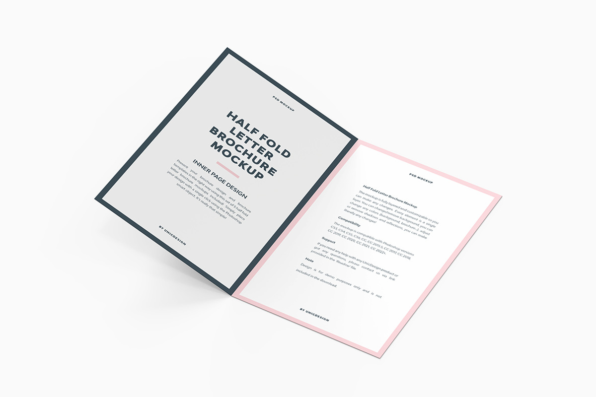 Half Fold Letter Brochure Mockup, a Mockup by UnicDesign (Photo 5 of 6)