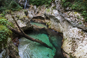 Beautiful water cascades or small waterfall in the valley of Lep, a Nature Photo by Bepslabor