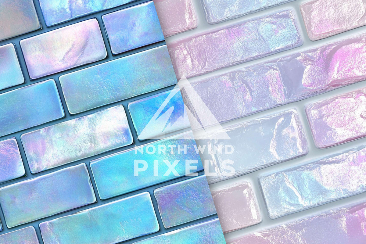 12 Iridescent Bricks Digital Papers, a Pattern Graphic by NorthWindPixels (Photo 4 of 4)
