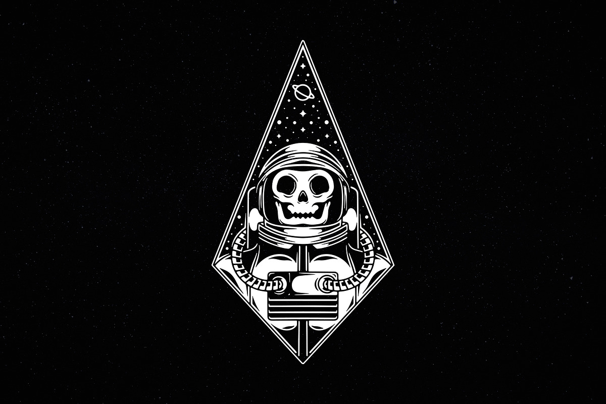 Astronaut Skull Space Logo Template, a Branding & Logo Template by vectorwithin (Photo 2 of 4)