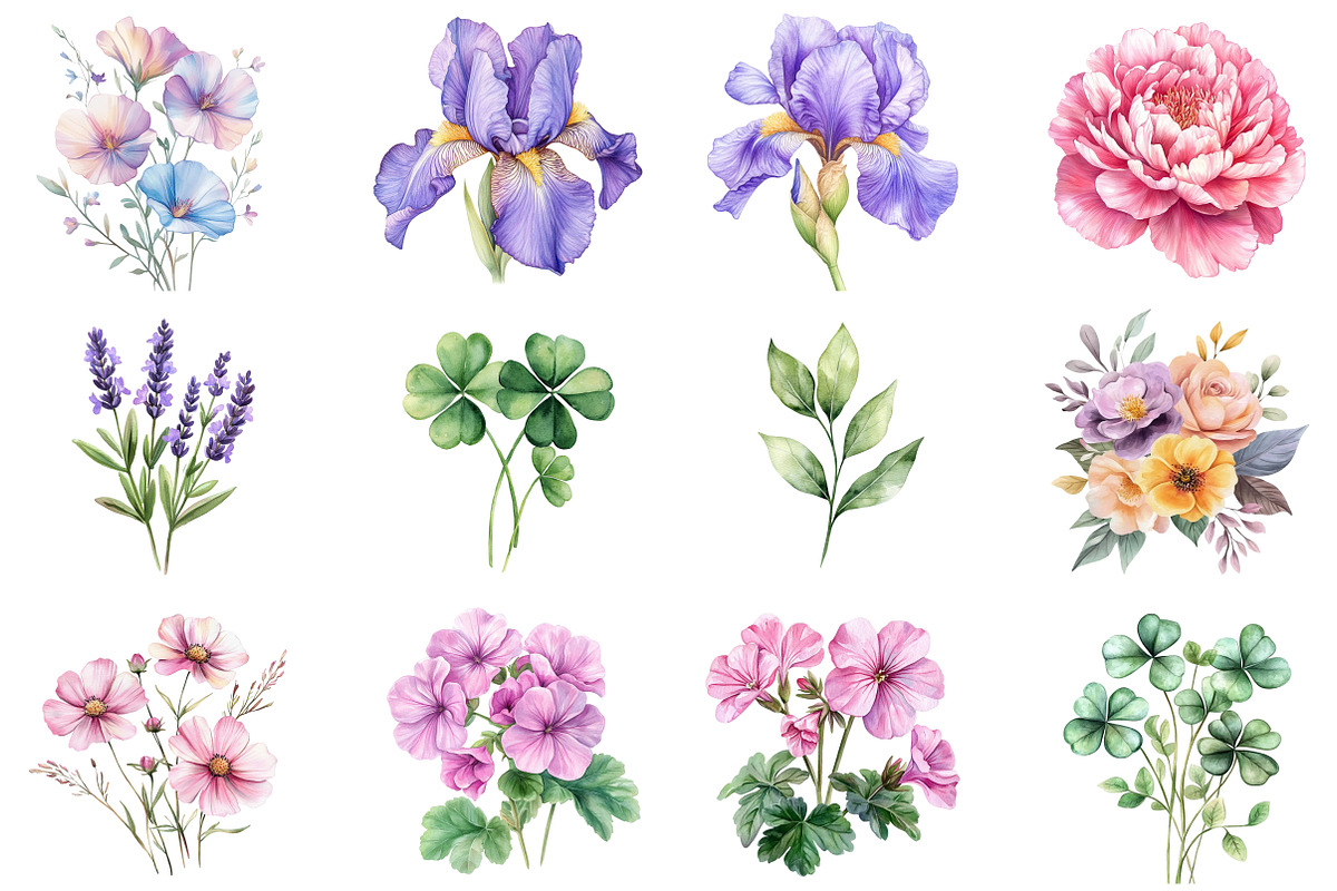 Botanical Spring Blooms Png, an Illustration by CitraGraphics (Photo 2 of 5)
